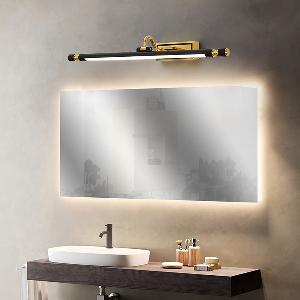 Luksowna czarna-złota lampa lustrowa – LumoGold-Trend Polska
