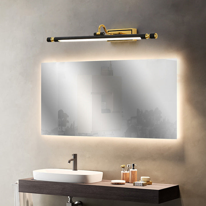 Luksowna czarna-złota lampa lustrowa – LumoGold-Trend Polska