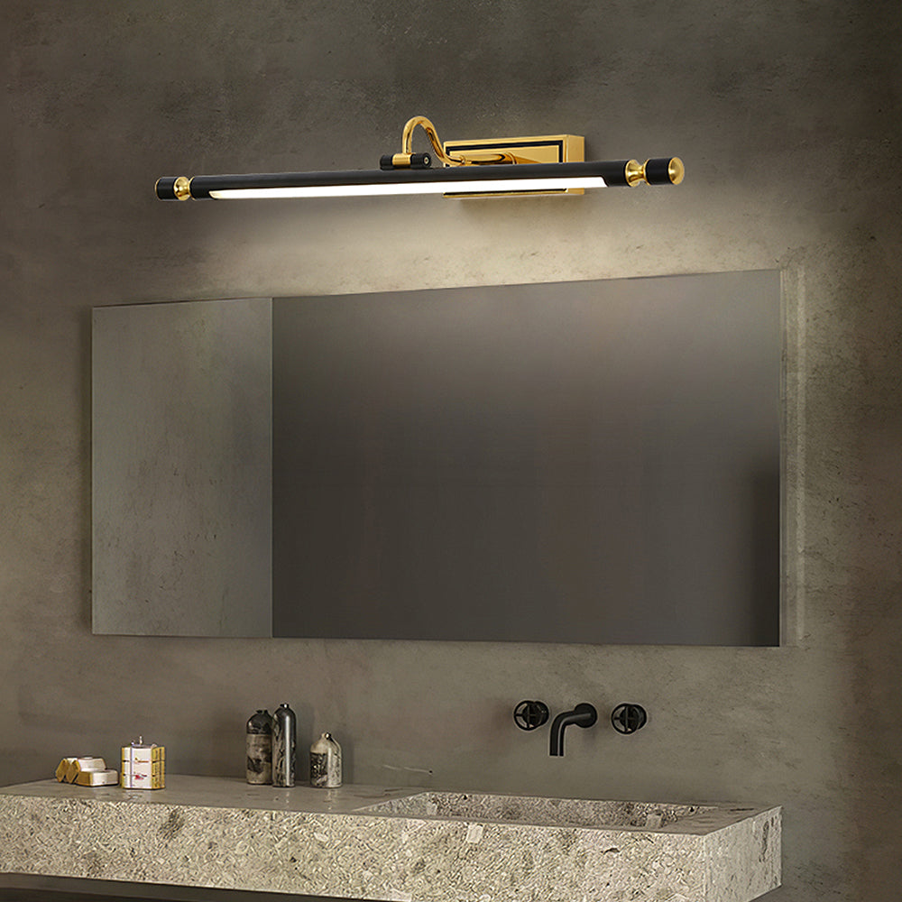 Luksowna czarna-złota lampa lustrowa – LumoGold-Trend Polska