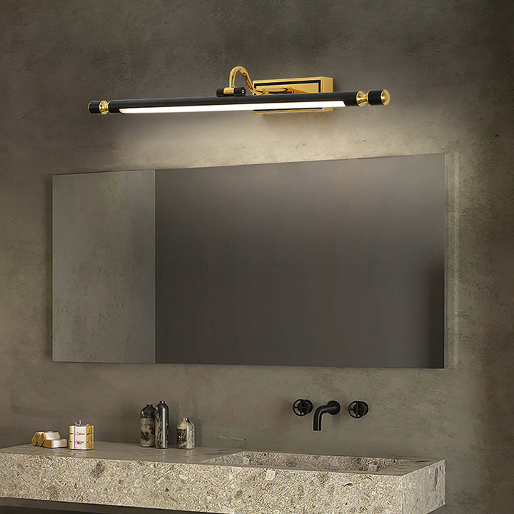 Luksowna czarna-złota lampa lustrowa – LumoGold-Trend Polska
