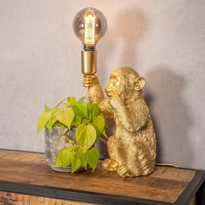 Luksowna lampa stołowa Złoty Małpka - GoldenChimp-Trend Polska