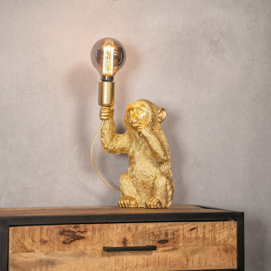 Luksowna lampa stołowa Złoty Małpka - GoldenChimp-Trend Polska