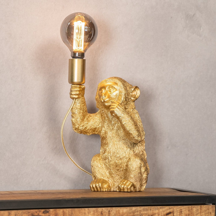 Luksowna lampa stołowa Złoty Małpka - GoldenChimp-Trend Polska