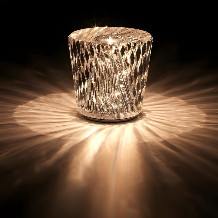 Luksusowa Ładowalna Lampa Stołowa Kryształowa Diament - Lumière Diament-Becrux-Trend Polska