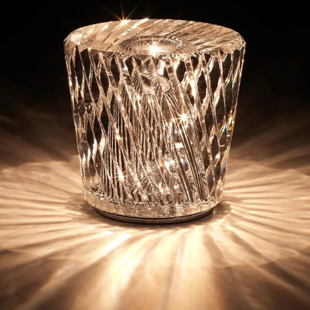 Luksusowa Ładowalna Lampa Stołowa Kryształowa Diament - Lumière Diament-Acrux-Trend Polska