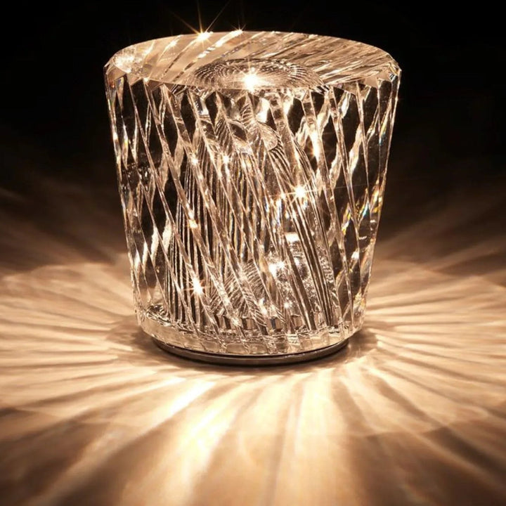 Luksusowa Ładowalna Lampa Stołowa Kryształowa Diament - Lumière Diament-Acrux-Trend Polska