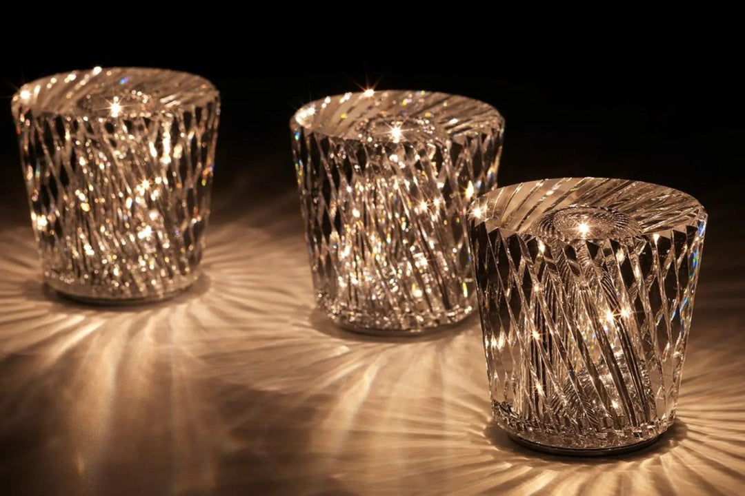 Luksusowa Ładowalna Lampa Stołowa Kryształowa Diament - Lumière Diament-Acrux-Trend Polska