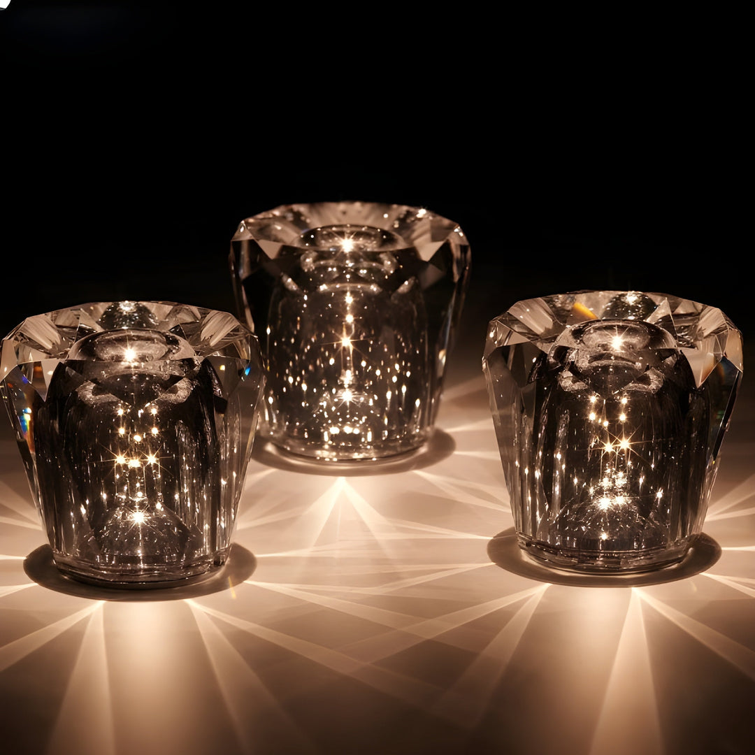 Luksusowa Ładowalna Lampa Stołowa Kryształowa Diament - Lumière Diament-Acrux-Trend Polska