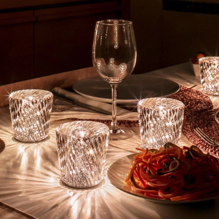Luksusowa Ładowalna Lampa Stołowa Kryształowa Diament - Lumière Diament-Acrux-Trend Polska