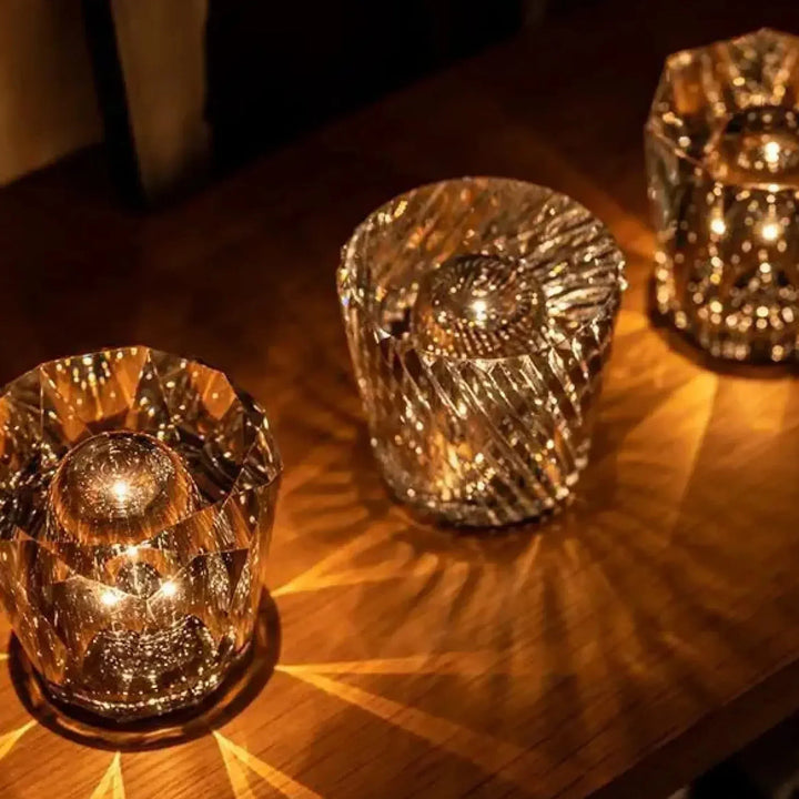 Luksusowa Ładowalna Lampa Stołowa Kryształowa Diament - Lumière Diament-Acrux-Trend Polska