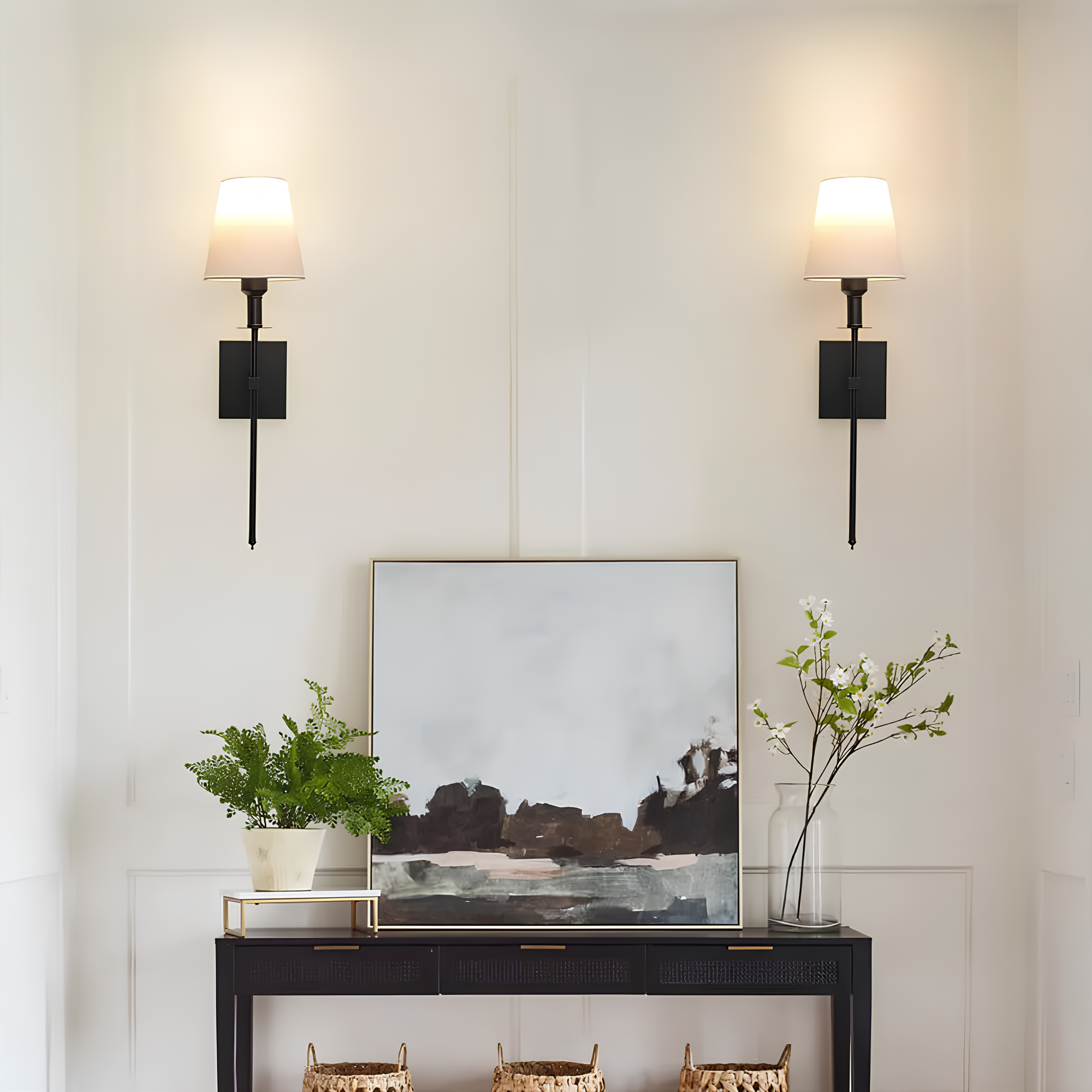 Luksusowa lampa ścienna bezprzewodowa - LumaElegance-2-Czarny-Kwadrat-Trend Polska