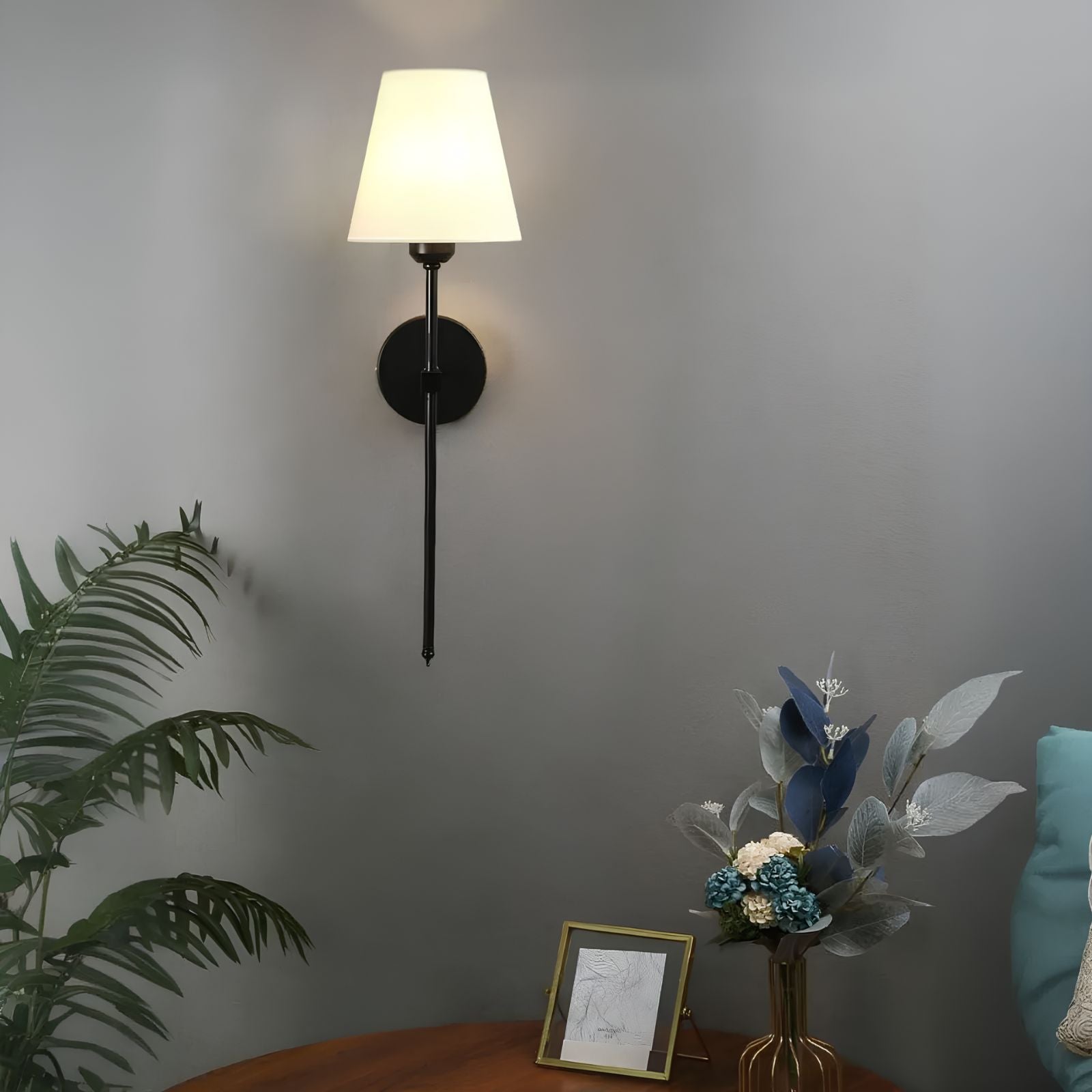 Luksusowa lampa ścienna bezprzewodowa - LumaElegance-2-Czarny-Okrągły-Trend Polska