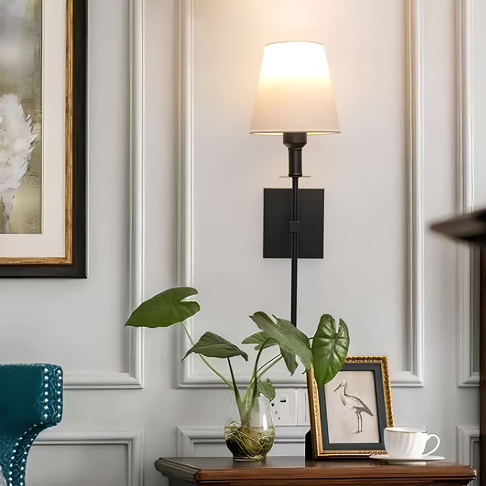 Luksusowa lampa ścienna bezprzewodowa - LumaElegance-2-Złoto-Kwadrat-Trend Polska