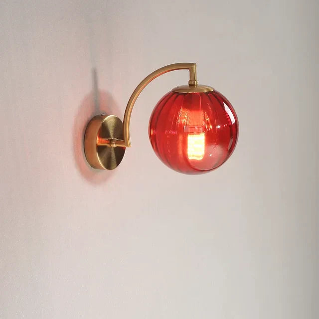 Luksusowa nowoczesna lampa ścienna ze szkła - CrystalGlow-Czerwony-Trend Polska