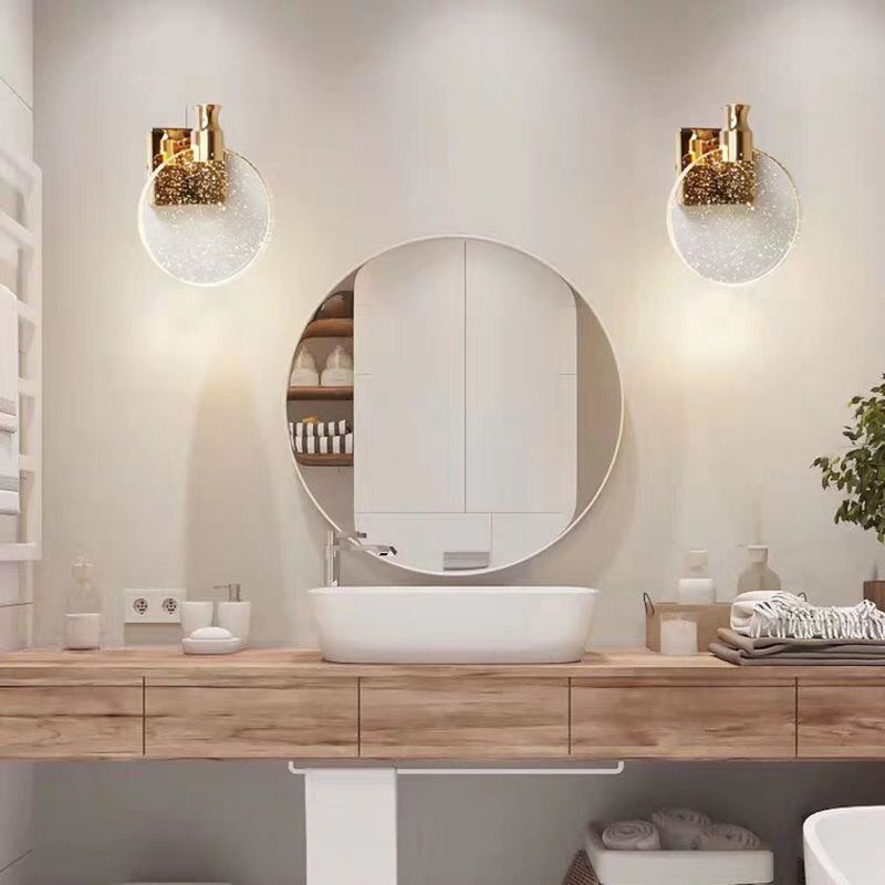 Luksusowa Okrągła Kryształowa Lampa Ścienna – Celestia-Złoto-Ciepłe światło-13cm-Trend Polska