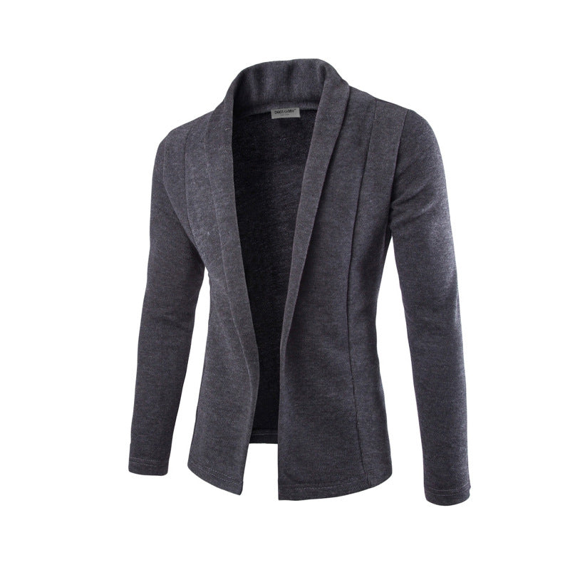Luksusowa slim-fit stretch marynarka męska - Dominic-Ciemnoszary-XS-Trend Polska