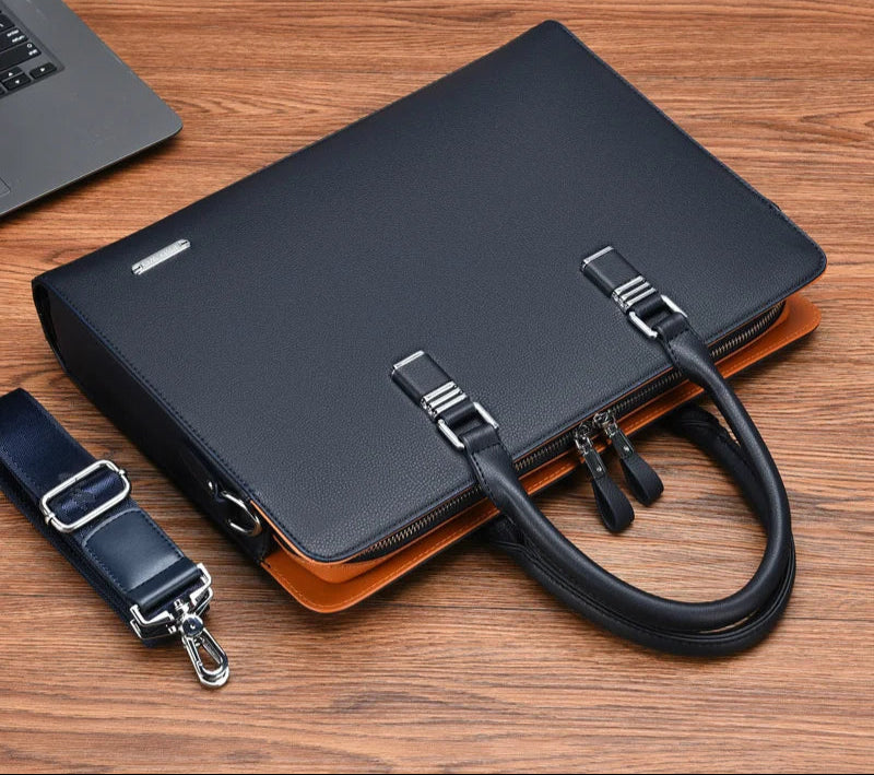 Luksusowa torba na laptopa dla mężczyzn – Portaro-Niebieski-35.56 cm-Trend Polska