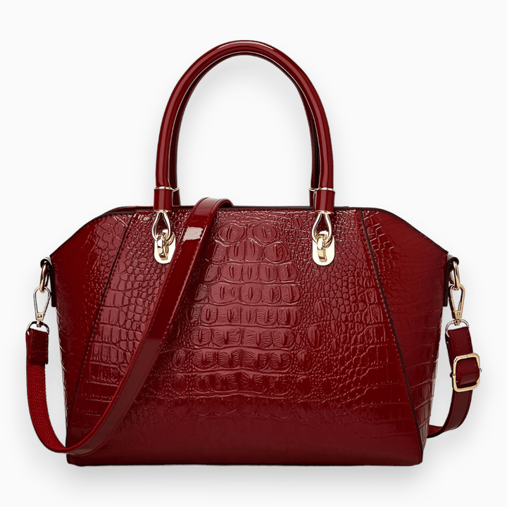 Luksusowa torba tote dla kobiet - Celeste-Bordeaux czerwień-Trend Polska