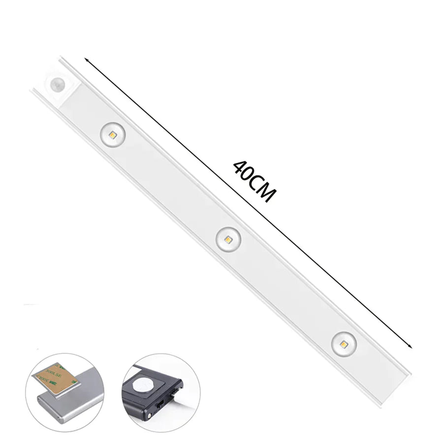 Luksusowe Bezprzewodowe Oświetlenie LED do Szafy - LumiLux-40 cm-Czarny-Trend Polska