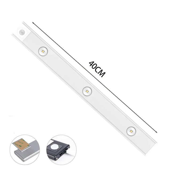 Luksusowe Bezprzewodowe Oświetlenie LED do Szafy - LumiLux-40 cm-Czarny-Trend Polska