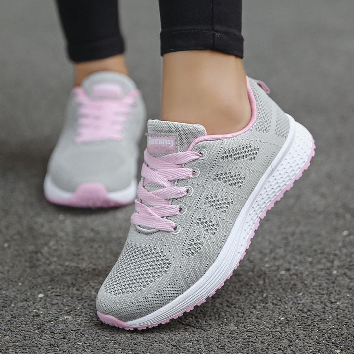 Luksusowe casualowe buty dla kobiet - Serena-Szary-Różowy-35-Trend Polska