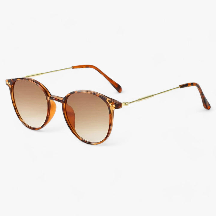 Luksusowe damskie okulary przeciwsłoneczne z okrągłą ramką – Liora-Leopard Brązowy-Trend Polska
