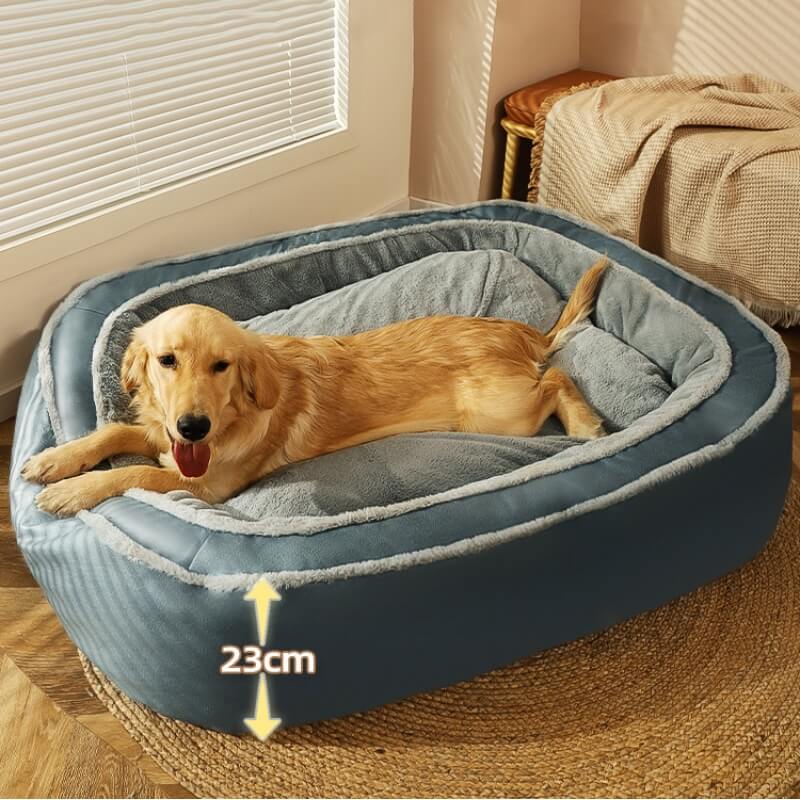 Luksusowe łóżko dla psa z zdejmowanym pokrowcem - CozyPaw™-ciemnoniebieski-S-Trend Polska