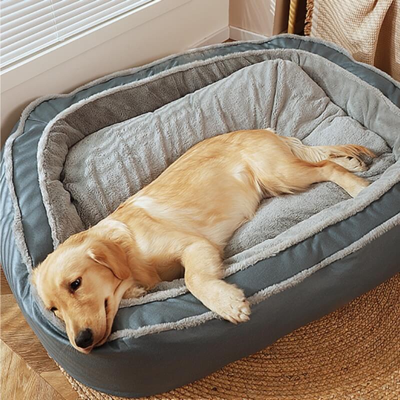 Luksusowe łóżko dla psa z zdejmowanym pokrowcem - CozyPaw™-ciemnoniebieski-S-Trend Polska