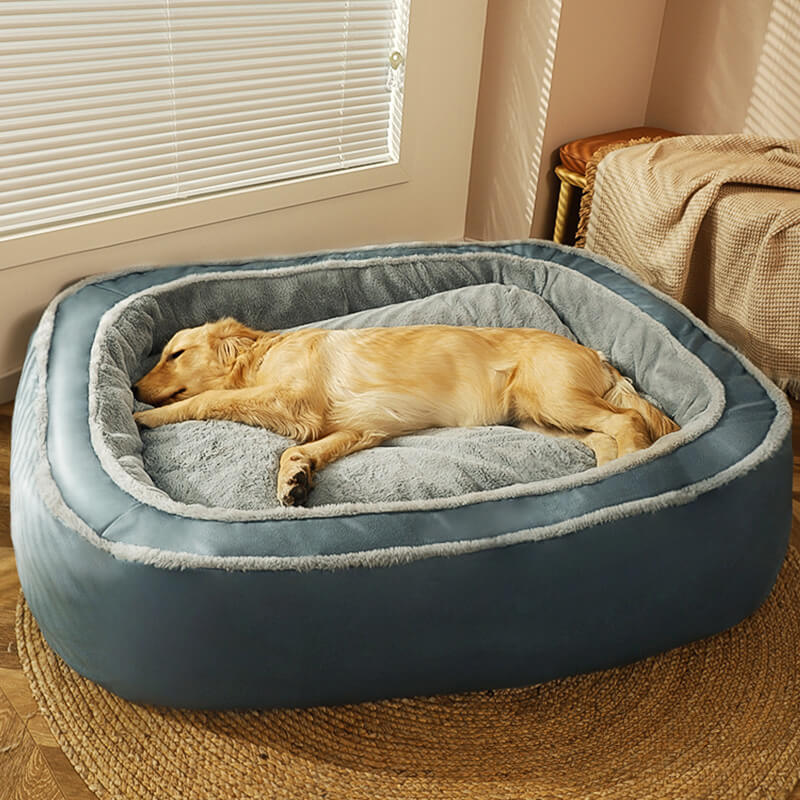 Luksusowe łóżko dla psa z zdejmowanym pokrowcem - CozyPaw™-ciemnoniebieski-S-Trend Polska