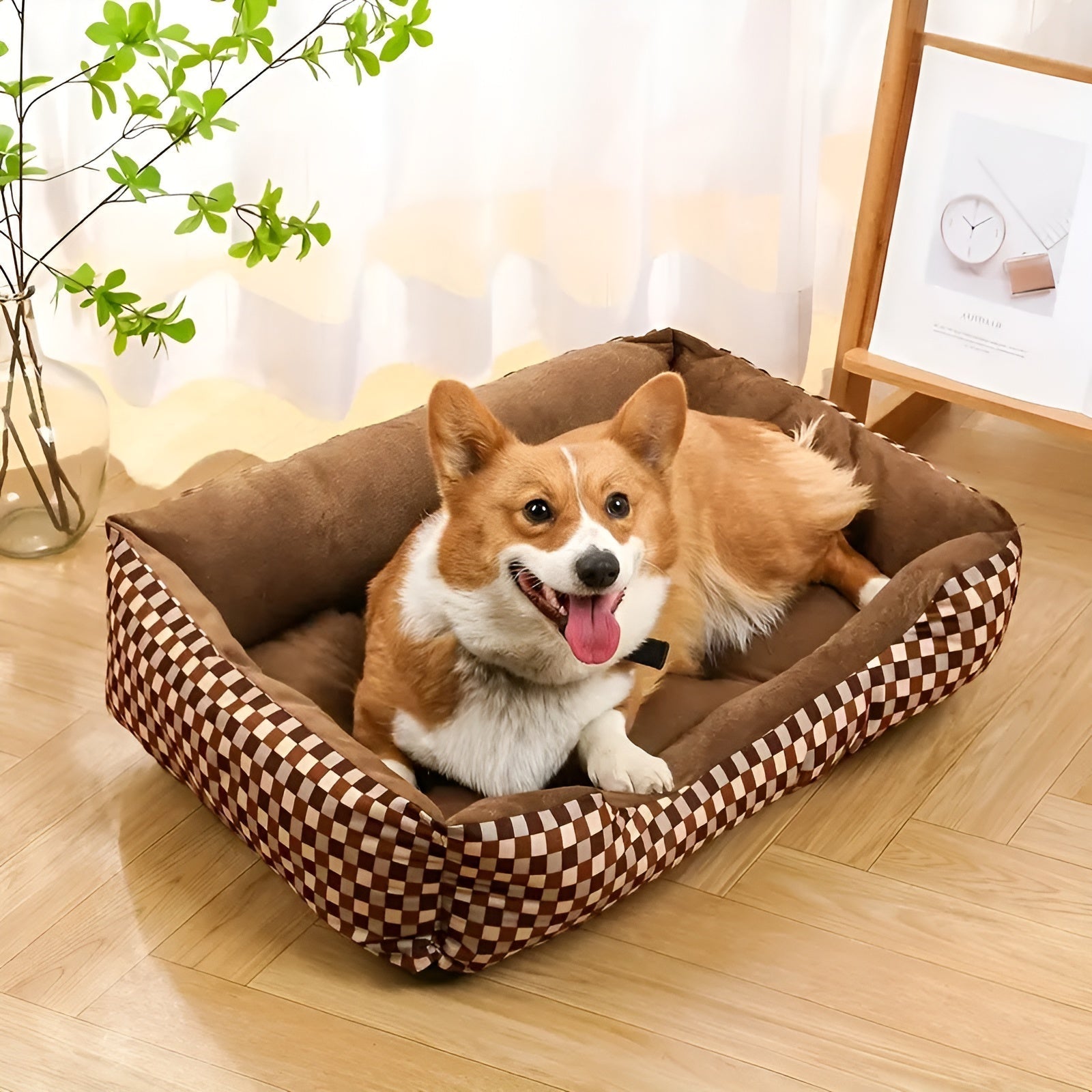 Luksusowe ortopedyczne łóżko dla zwierząt PlushNest-Czerwony-XS(40cm X 30cm)-Trend Polska