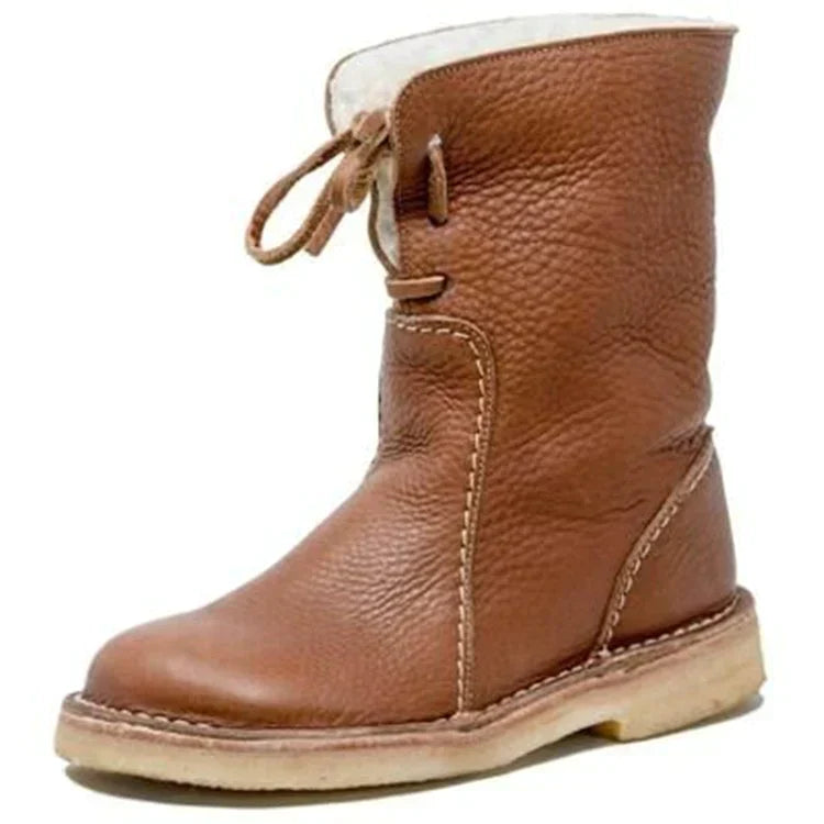 Luksusowe półwysokie ocieplane botki damskie - Sophia Hike Boot-Brązowy-36-Trend Polska