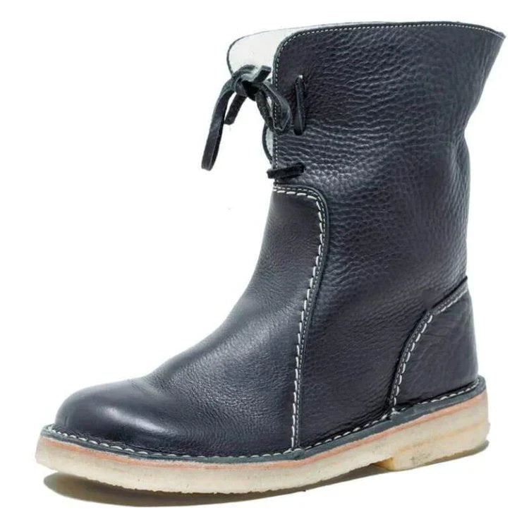 Luksusowe półwysokie ocieplane botki damskie - Sophia Hike Boot-Czarny-36-Trend Polska