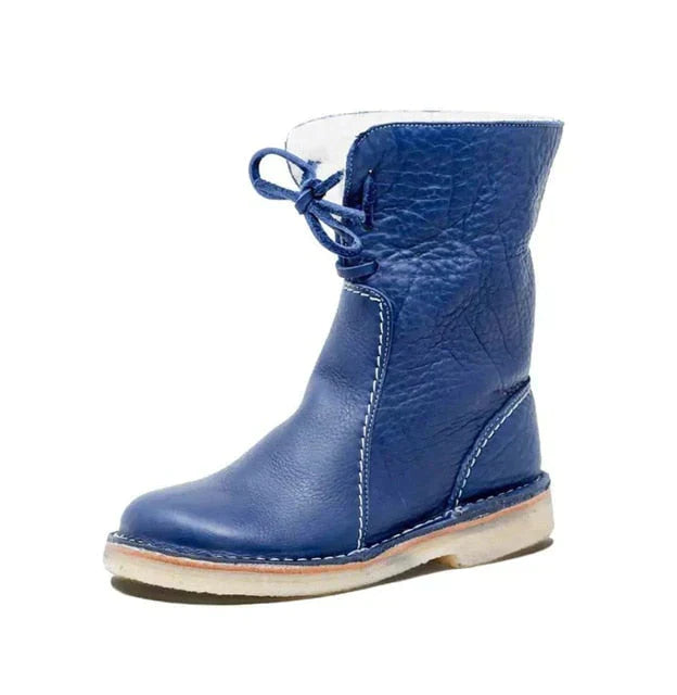 Luksusowe półwysokie ocieplane botki damskie - Sophia Hike Boot-Niebieski-36-Trend Polska