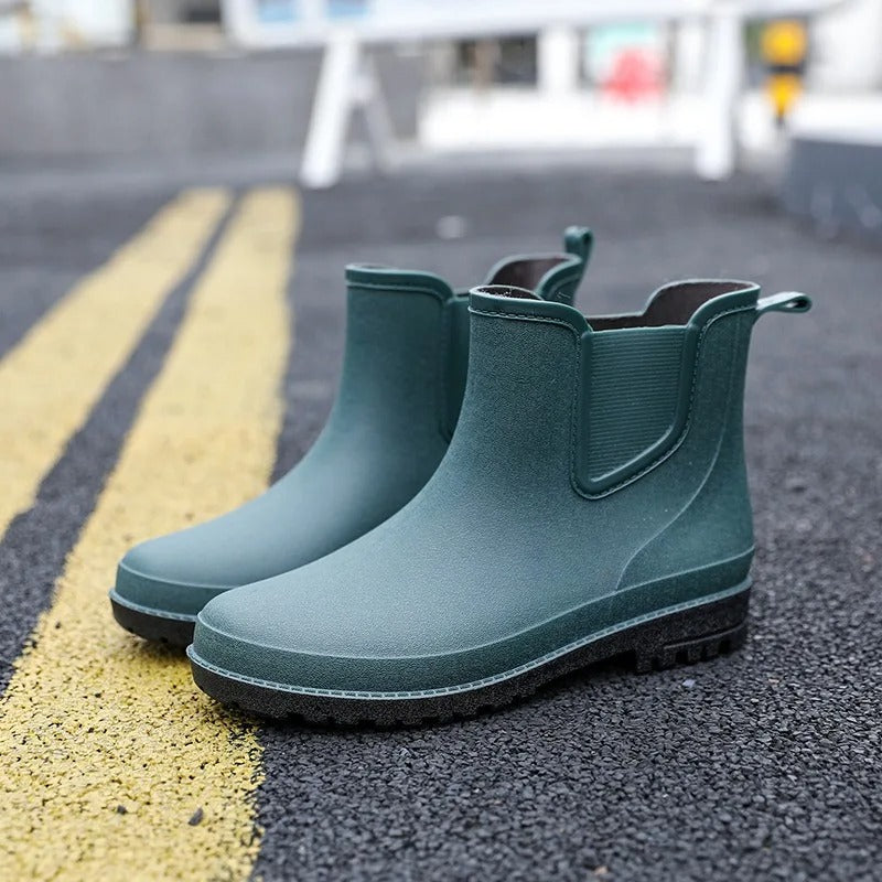 Luksusowe, półwysokie, wodoodporne męskie kalosze – Lucas Rain Walk-Zielony-40-Trend Polska
