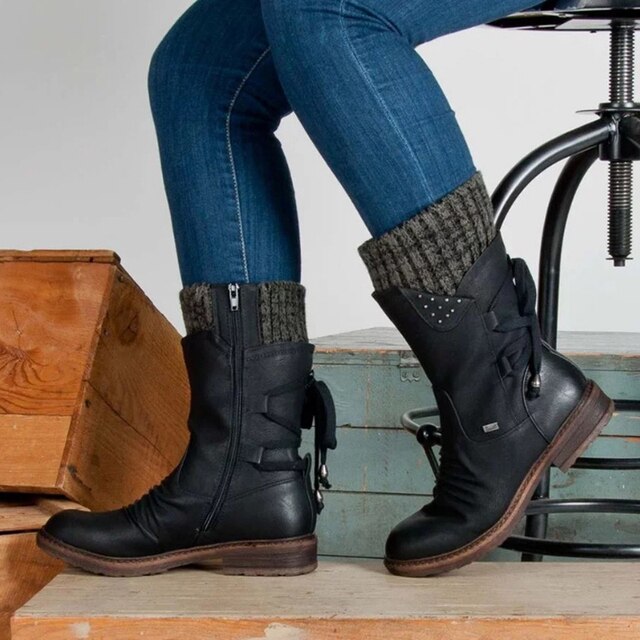 Luksusowe Skórzane Buty - Claire-Czarny-35-Trend Polska