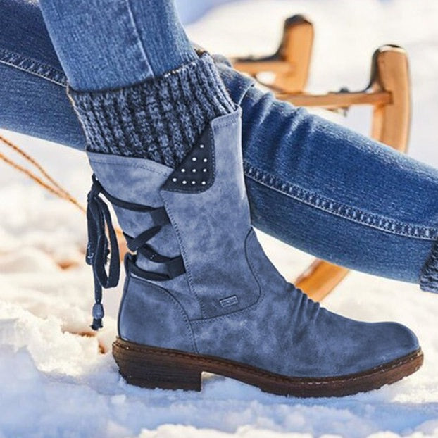 Luksusowe Skórzane Buty - Claire-Niebieski-35-Trend Polska