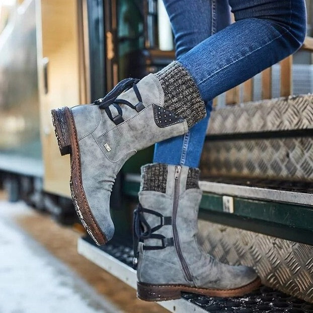 Luksusowe Skórzane Buty - Claire-Szary-35-Trend Polska