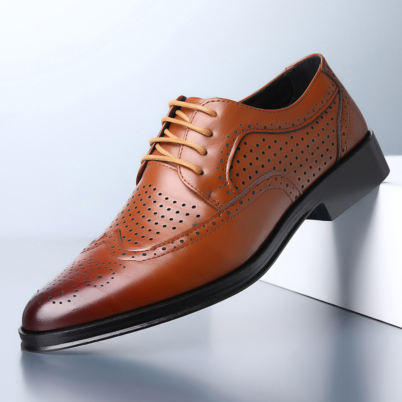 Luksusowe skórzane buty dla mężczyzn - Noah-Brązowy 2-40-Trend Polska