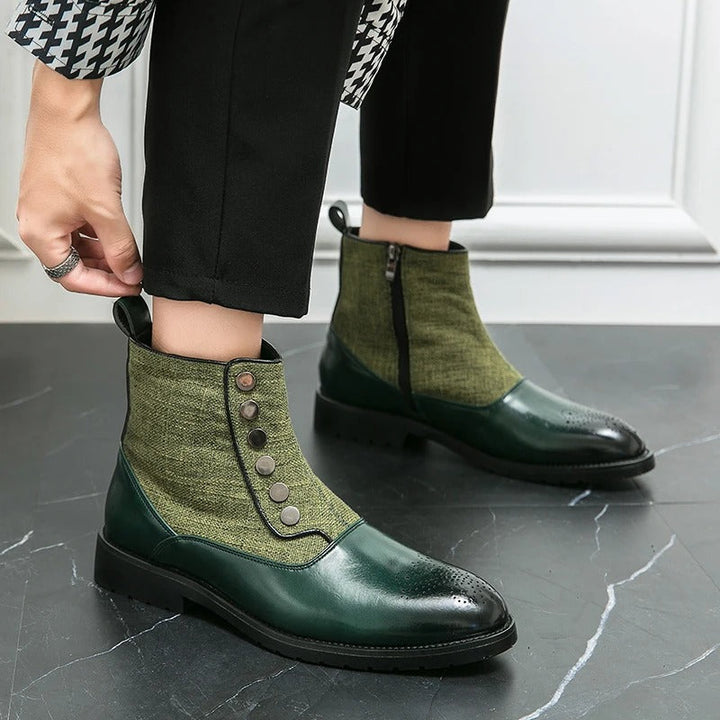Luksusowe Skórzane Buty Męskie - Levi-Czarny-38-Trend Polska