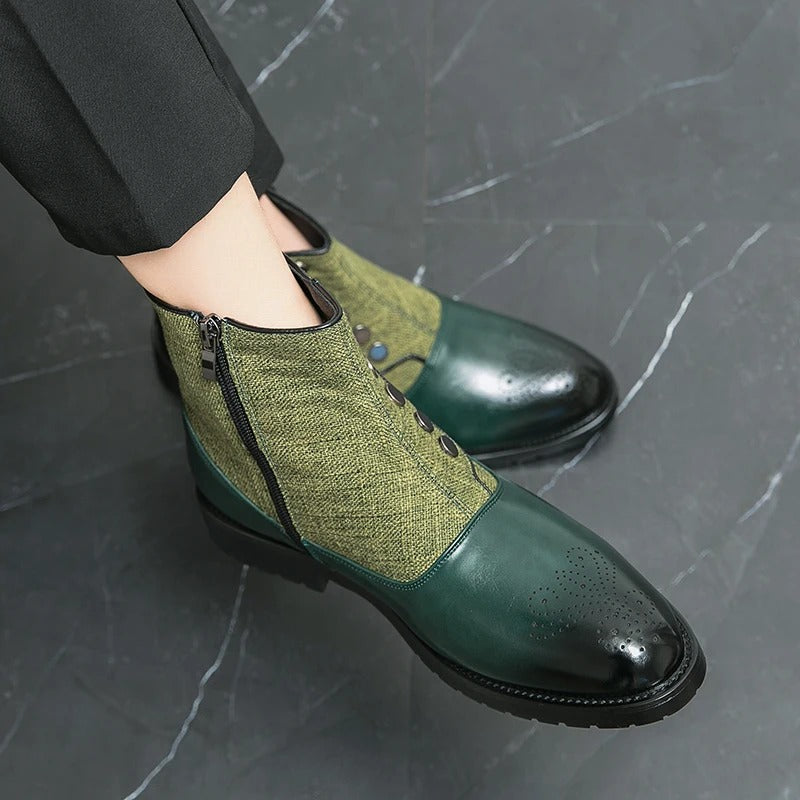 Luksusowe Skórzane Buty Męskie - Levi-Czarny-38-Trend Polska