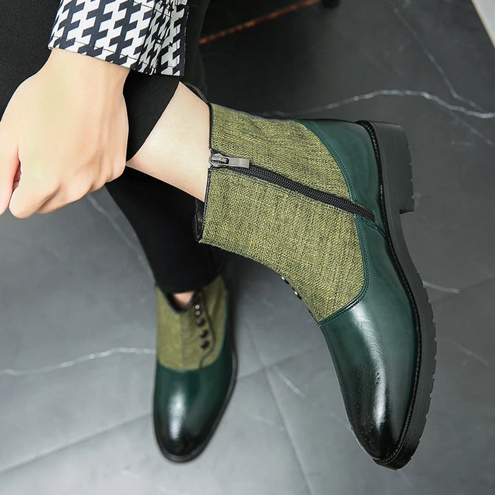 Luksusowe Skórzane Buty Męskie - Levi-Czarny-38-Trend Polska