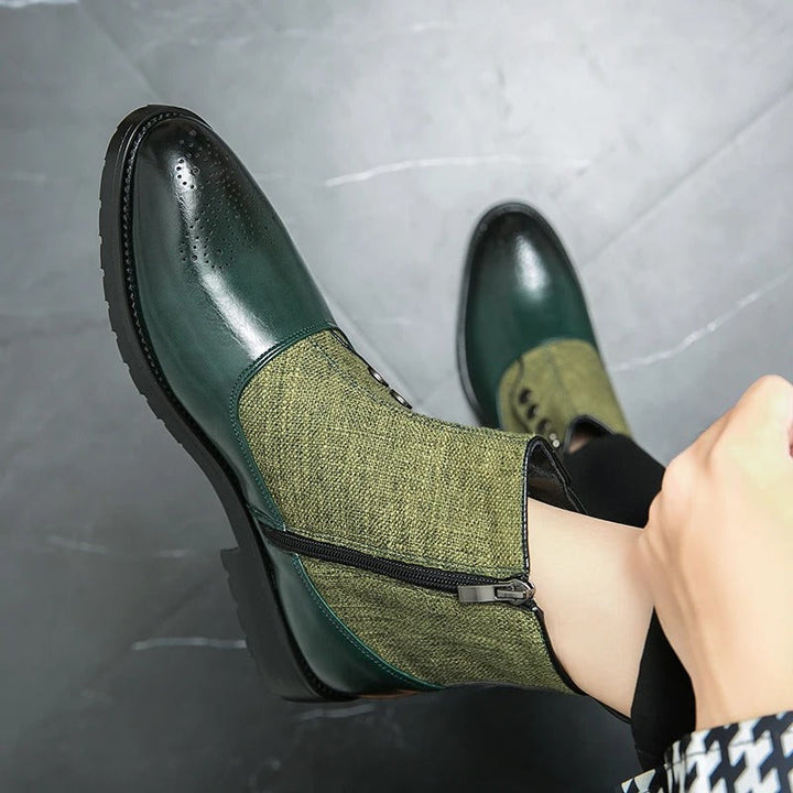 Luksusowe Skórzane Buty Męskie - Levi-Czarny-38-Trend Polska