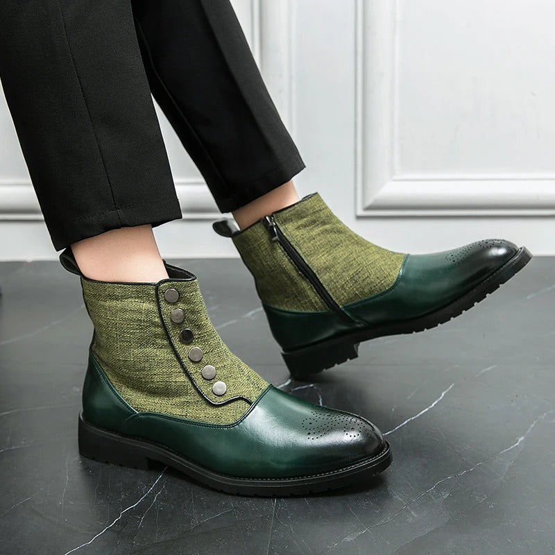 Luksusowe Skórzane Buty Męskie - Levi-Czarny-38-Trend Polska
