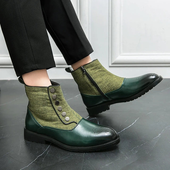 Luksusowe Skórzane Buty Męskie - Levi-Czarny-38-Trend Polska