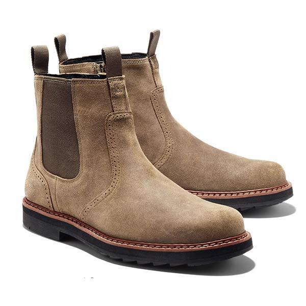Luksusowe Trendy Męskie Botki Chelsea - James-Khaki-39-Trend Polska