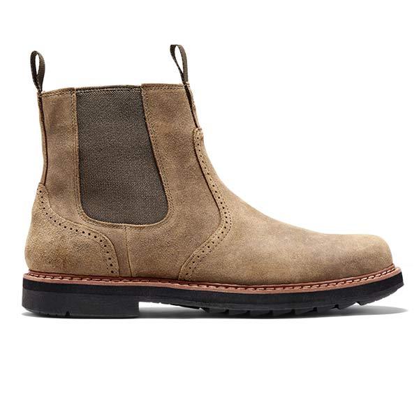 Luksusowe Trendy Męskie Botki Chelsea - James-Khaki-39-Trend Polska