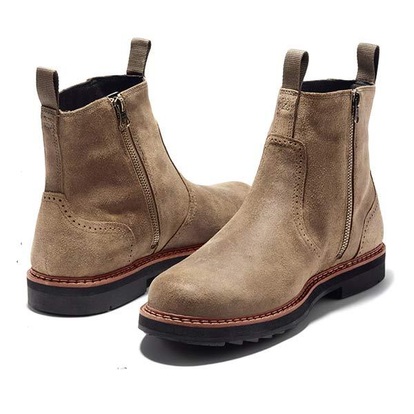 Luksusowe Trendy Męskie Botki Chelsea - James-Khaki-39-Trend Polska