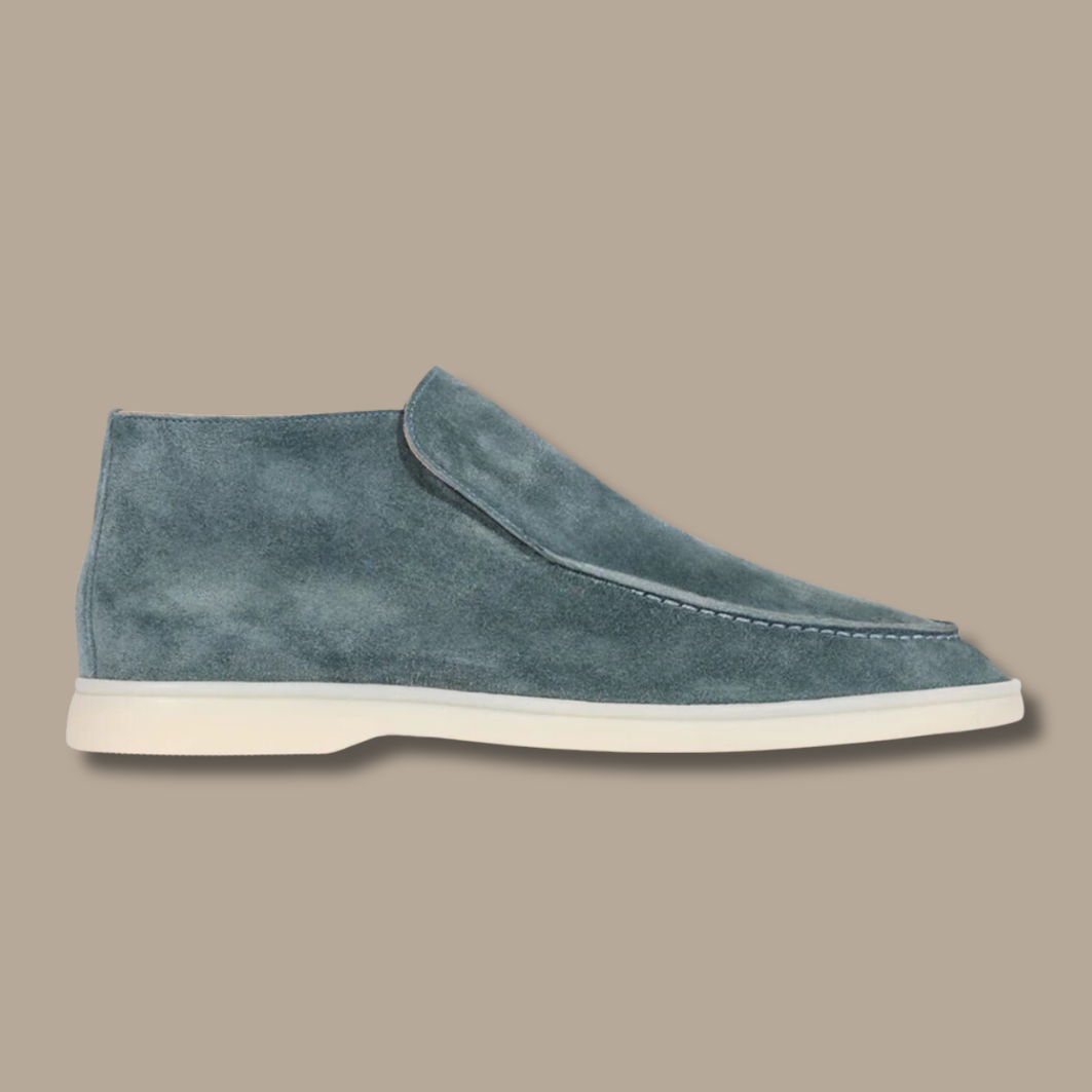 Luksusowe zamszowe mokasyny - Alden-Suede - Szary-38-Trend Polska