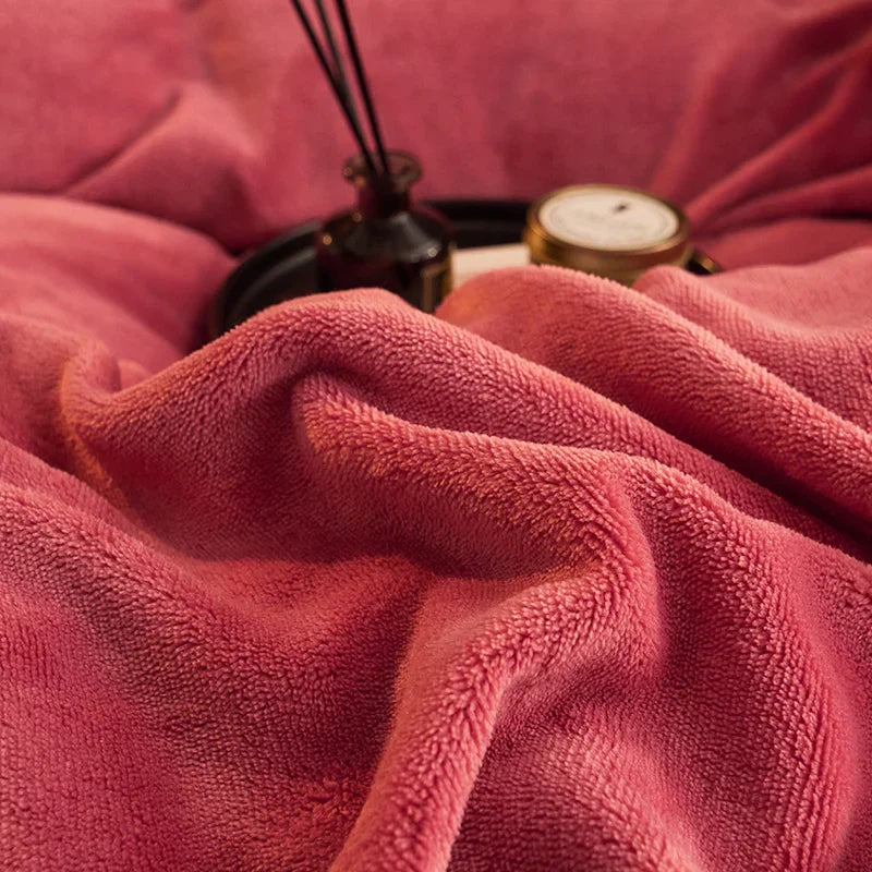 Luksusowy Fleece Pościel Zestaw - PlushHaven-Ciemnoróżowy-1,5m Łóżko-Trend Polska