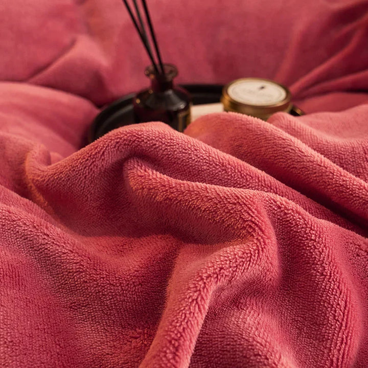 Luksusowy Fleece Pościel Zestaw - PlushHaven-Ciemnoróżowy-1,5m Łóżko-Trend Polska